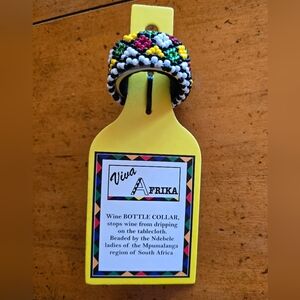 Hand Made Viva Afrika Beaded Wine Bottle Color From South Africa
